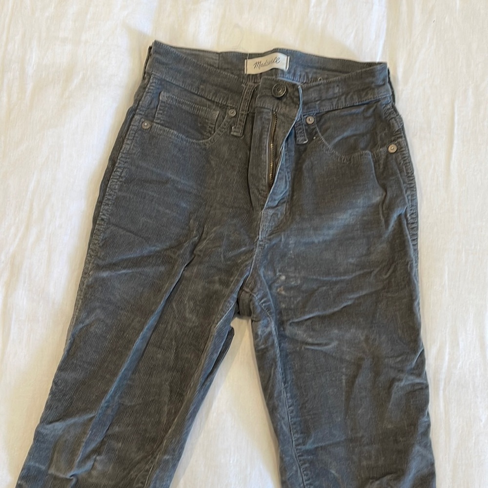 Madewell skinny gray corduroy pants